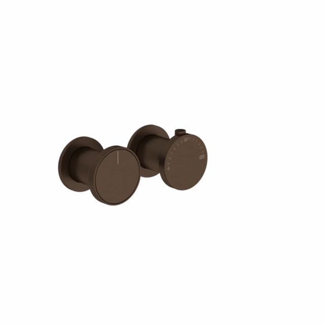 Gessi Origini Miscelatore Termostatico Doccia + Parte ad Incasso 54169+66132-Dark Bronze - Gessi