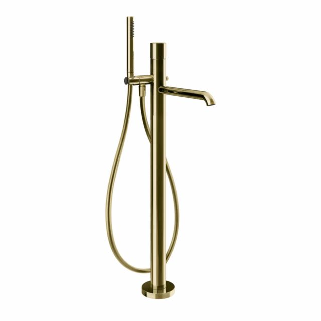 Gessi Habito Unito Miscelatore vasca da terra 70028+46189-Brass PVD