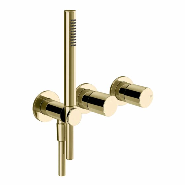 Gessi Habito Unito Miscelatore doccia a due vie 70038+54139-Brass PVD