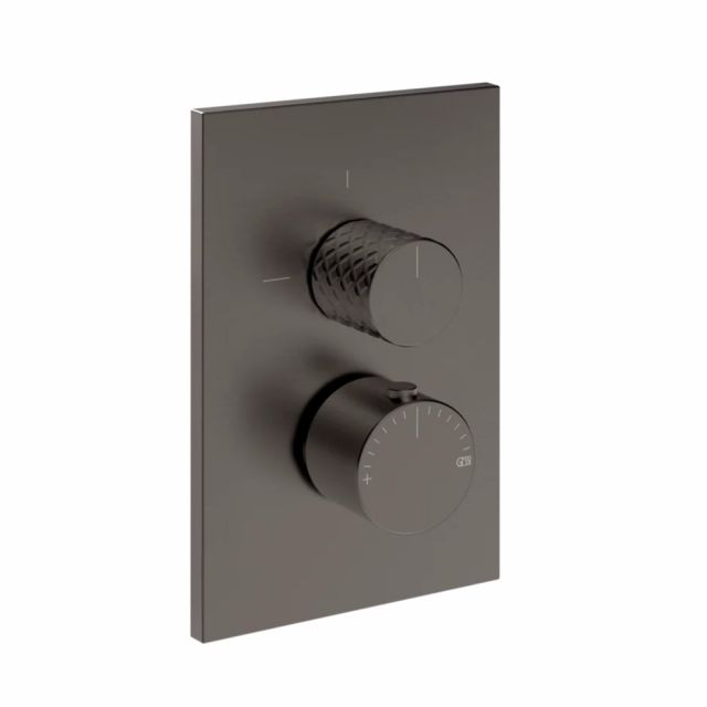 Gessi Habito Intreccio Miscelatore doccia termostatico 70130+09269-Black Metal Brushed PVD