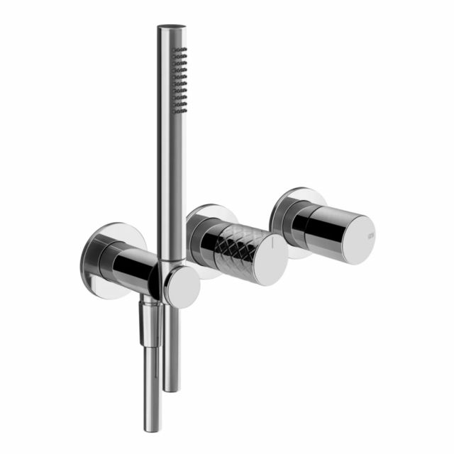 Gessi Habito Intreccio Miscelatore doccia a 2 vie 70138+54139-Cromo