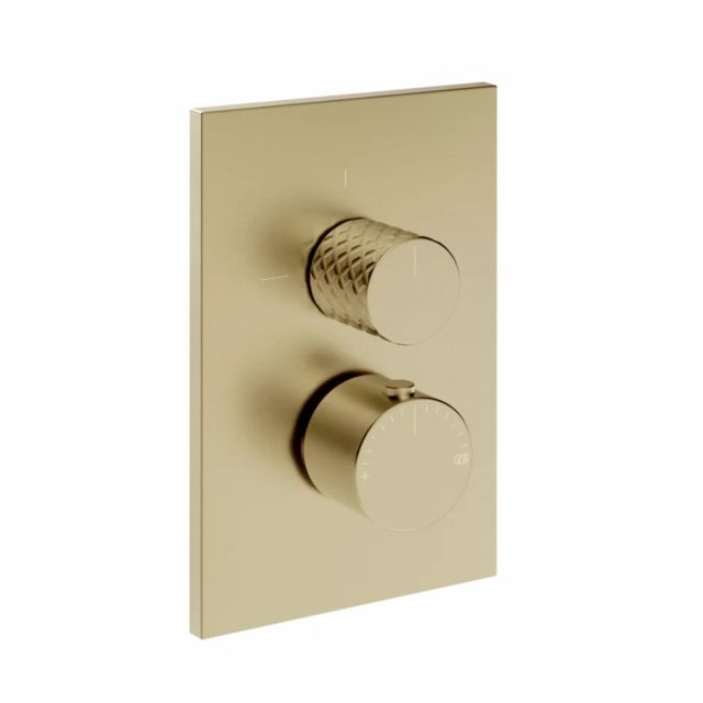 Gessi Habito Intreccio Miscelatore doccia termostatico 70139+09269-Brass Brushed PVD