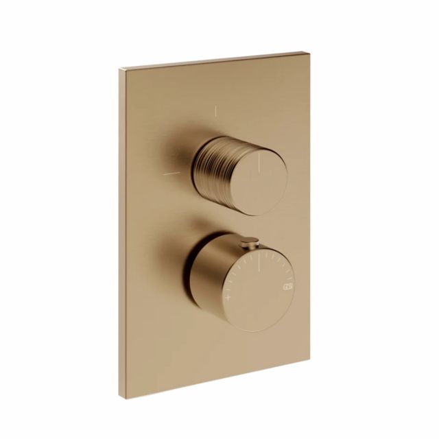 Gessi Habito Trame Miscelatore termostatico a 2 vie 70331+09269-Warm Bronze Brushed PVD