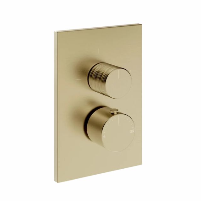 Gessi Habito Trame Miscelatore termostatico a 2 vie 70331+09269-Brass Brushed PVD