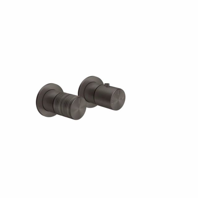 Gessi Habito Trame Miscelatore doccia termostatico 70332+54169-Black Metal Brushed PVD