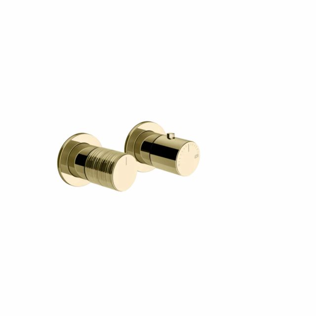 Gessi Habito Trame Miscelatore doccia termostatico 70332+54169-Brass PVD