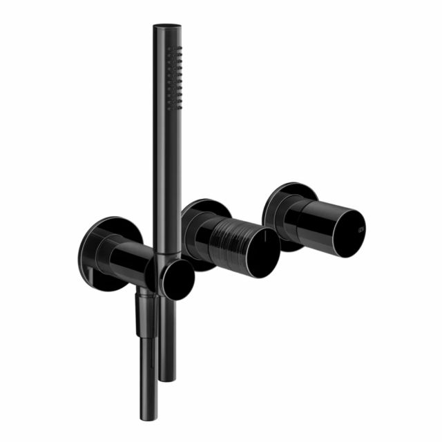 Gessi Habito Trame Miscelatore doccia a 2 vie 70338+54139-Black Metal PVD