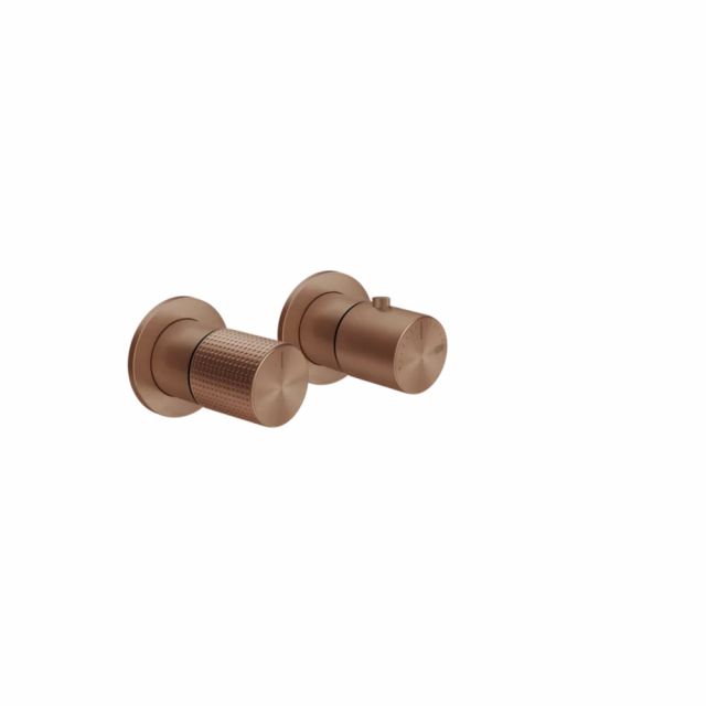 Gessi Habito Cesello Miscelatore doccia termostatico a 3 vie 70436+54169-Copper Brushed PVD