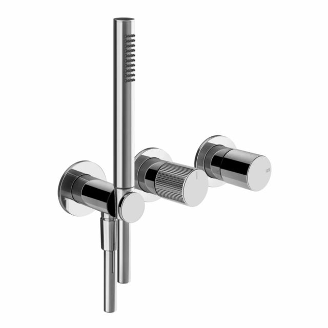 Gessi Habito Rigato Miscelatore doccia a 2 vie 70538+54139-Cromo
