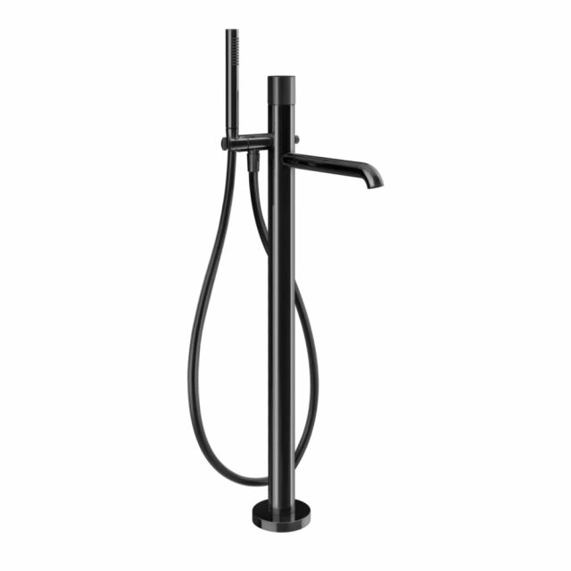 Gessi Habito Diamantato Miscelatore vasca da terra 70628+46189-Black Metal PVD