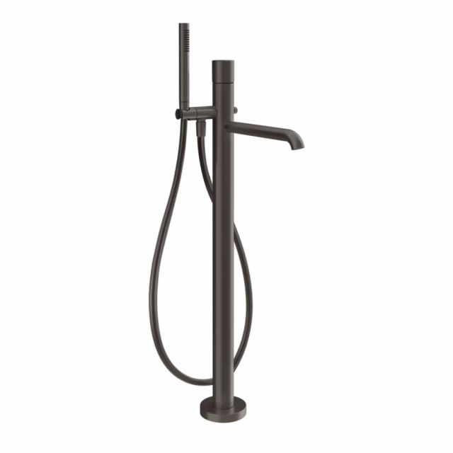 Gessi Habito Diamantato Miscelatore vasca da terra 70628+46189-Black Metal Brushed PVD