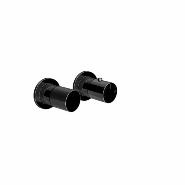 Gessi Habito Diamantato Miscelatore doccia termostatico a 1 via 70632+54169-Black Metal PVD