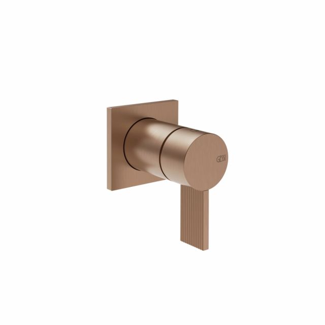 Gessi Inverso Rigato Miscelatore doccia a parete 73519+54055-Copper Brushed PVD