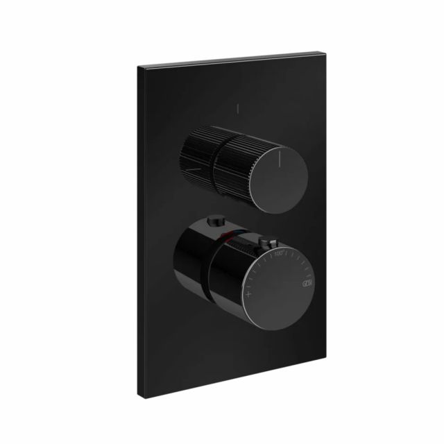 Gessi Habito Rigato Miscelatore termostatico a 1 via 73533+09269-Black Metal PVD