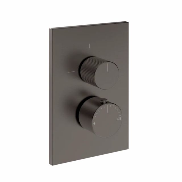 Gessi Habito Rigato Miscelatore termostatico a 1 via 73533+09269-Black Metal Brushed PVD