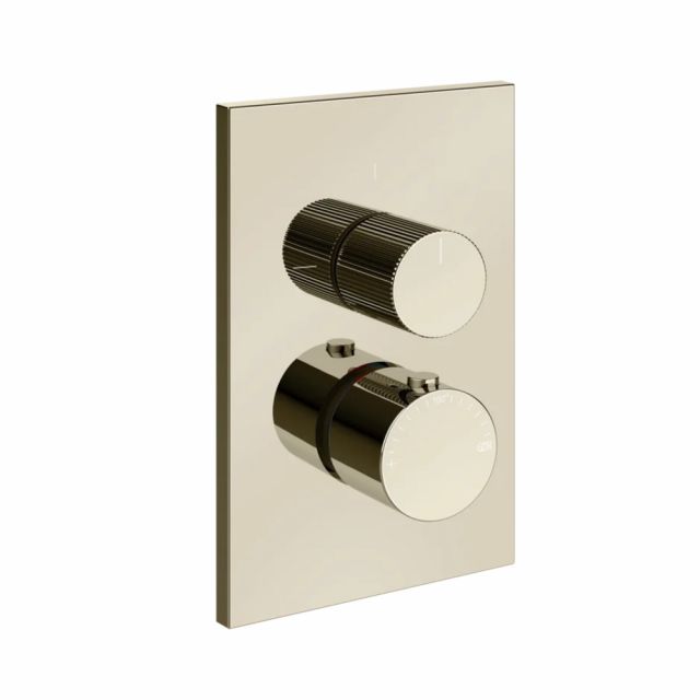 Gessi Habito Rigato Miscelatore termostatico a 1 via 73533+09269-Nickel PVD