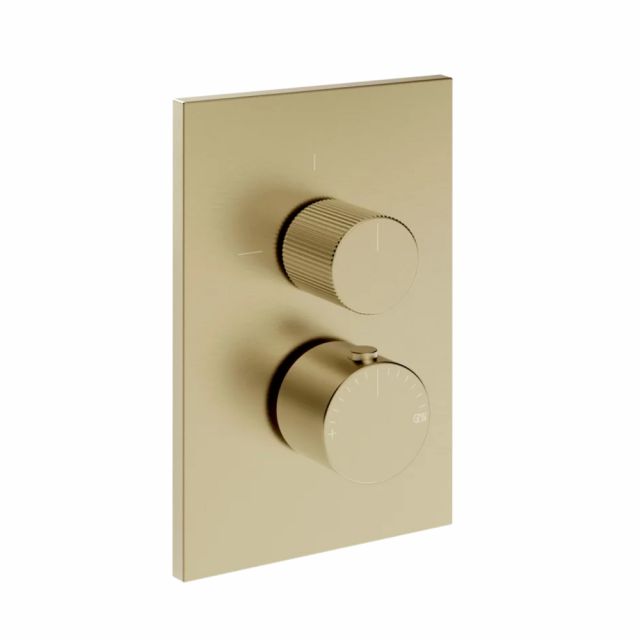 Gessi Habito Rigato Miscelatore termostatico a 1 via 73533+09269-Brass Brushed PVD