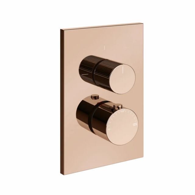 Gessi Habito Rigato Miscelatore termostatico a 2 vie 73535+09269-Copper PVD