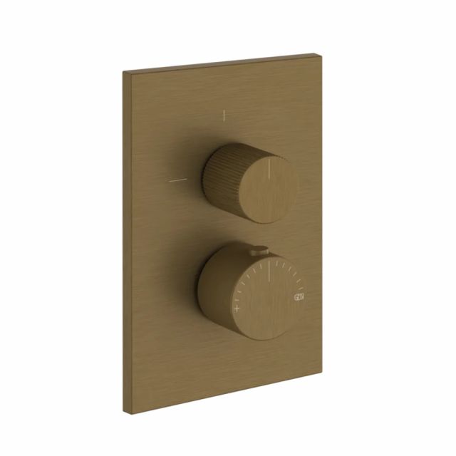 Gessi Habito Rigato Miscelatore termostatico a 2 vie 73535+09269-Antique Brass