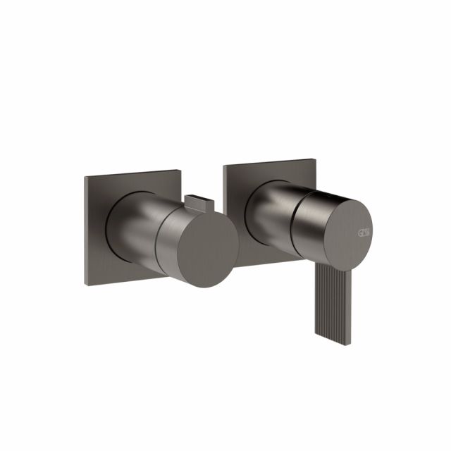 Gessi Inverso Rigato Miscelatore doccia a parete 73538+54073-Black Metal Brushed PVD