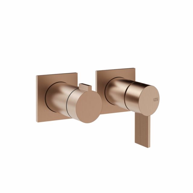 Gessi Inverso Rigato Miscelatore doccia a parete 73538+54073-Copper Brushed PVD