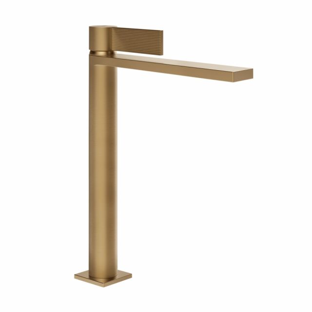 Gessi Inverso Rigato Miscelatore lavabo alto 73553-Warm Bronze Brushed PVD