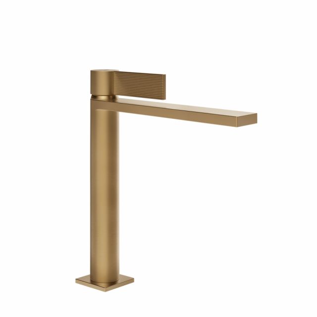Gessi Inverso Rigato Miscelatore lavabo medio 73555-Warm Bronze Brushed PVD