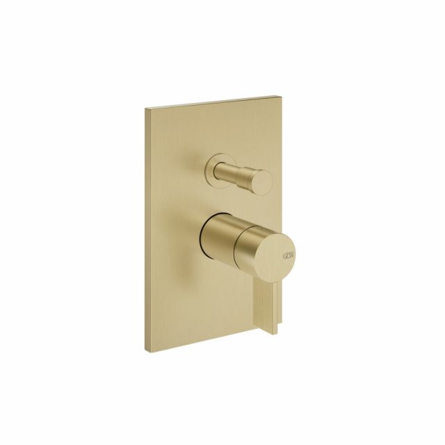Gessi Inverso Rigato Miscelatore a parete 2 vie 73579+44673-Brushed Brass PVD