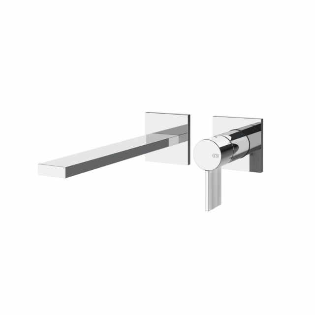 Gessi Inverso Rigato Miscelatore lavabo a parete 73588+63397-Cromo