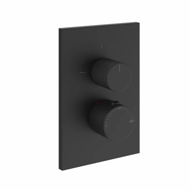 Gessi Habito Diamantato Miscelatore termostatico a 2 vie 73635+09269-Matte Black