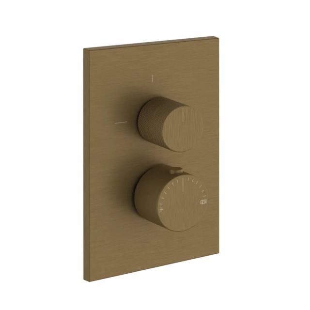 Gessi Habito Diamantato Miscelatore termostatico a 2 vie 73635+09269-Antique Brass