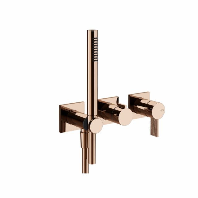 Gessi Inverso Diamantato Miscelatore doccia a parete 73636+54139-Copper PVD