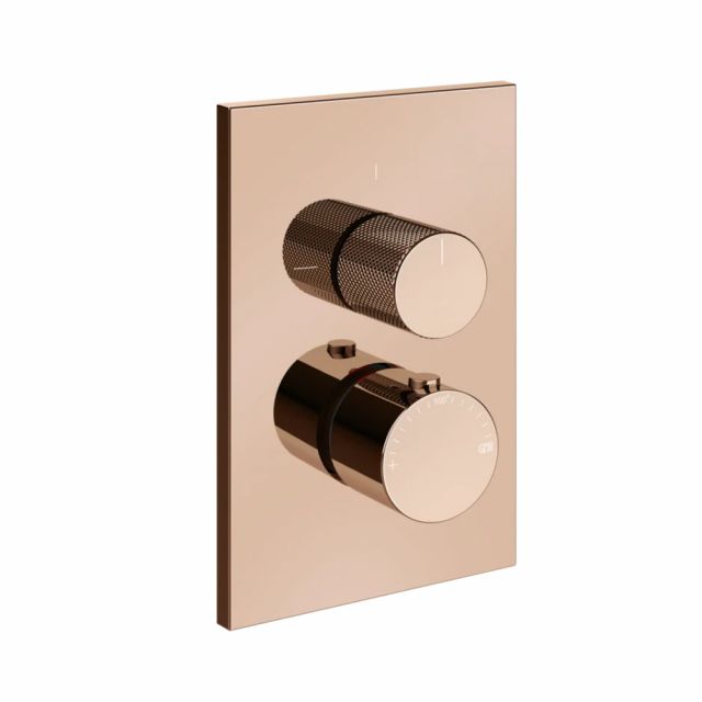 Gessi Habito Diamantato Miscelatore termostatico a 3 vie 73637+09269-Copper PVD