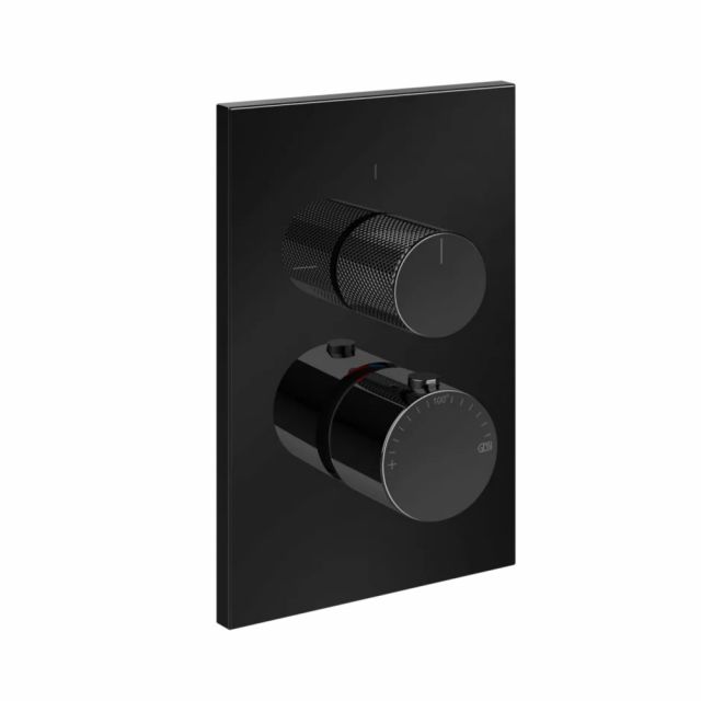 Gessi Habito Diamantato Miscelatore termostatico a 3 vie 73637+09269-Black Metal PVD