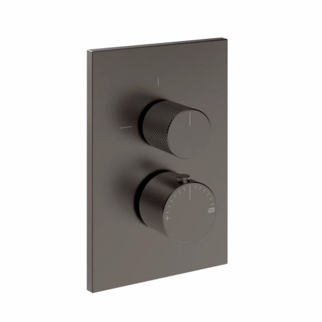 Gessi Habito Diamantato Miscelatore termostatico a 3 vie 73637+09269-Black Metal Brushed PVD