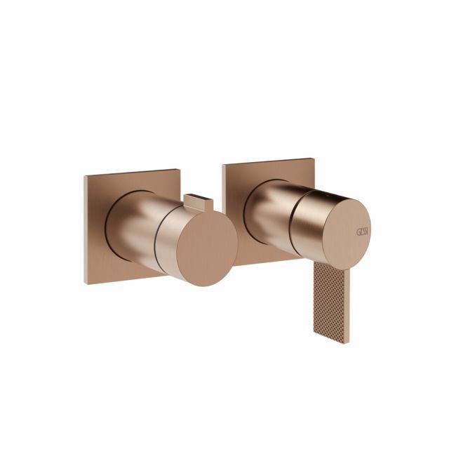 Gessi Inverso Diamantato Miscelatore Doccia a parete 73638+54073-Copper Brushed PVD