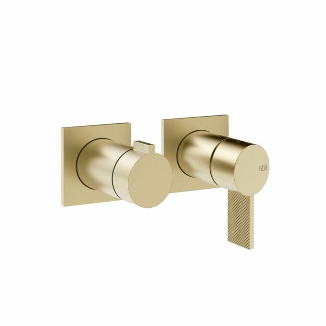 Gessi Inverso Diamantato Miscelatore Doccia a parete 73638+54073-Brushed Brass PVD