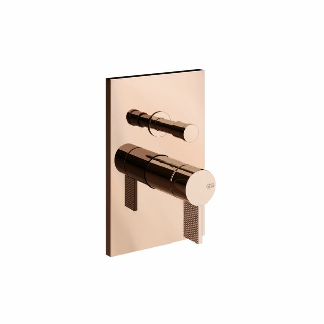 Gessi Inverso Diamantato Miscelatore bagno/doccia a parete 73679+44673-Copper PVD