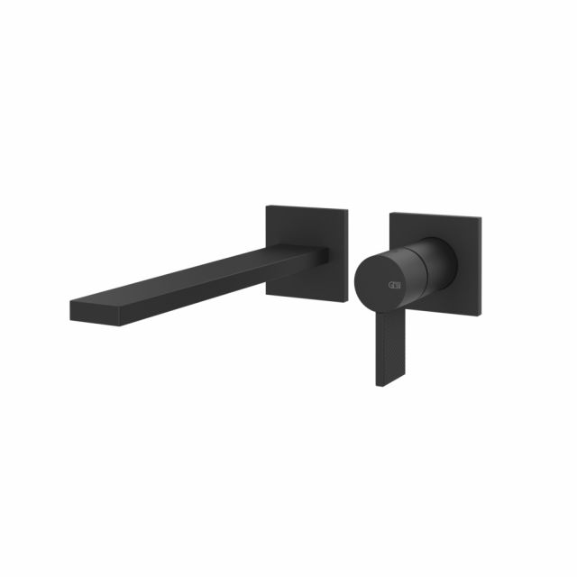 Gessi Inverso Diamantato Miscelatore lavabo a parete 73688+63397-Matt Black