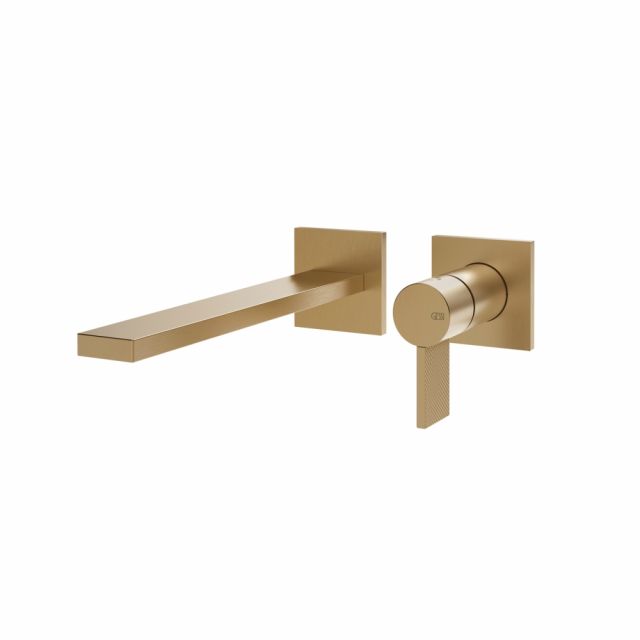 Gessi Inverso Diamantato Miscelatore lavabo a parete 73688+63397-Warm Bronze Brushed PVD