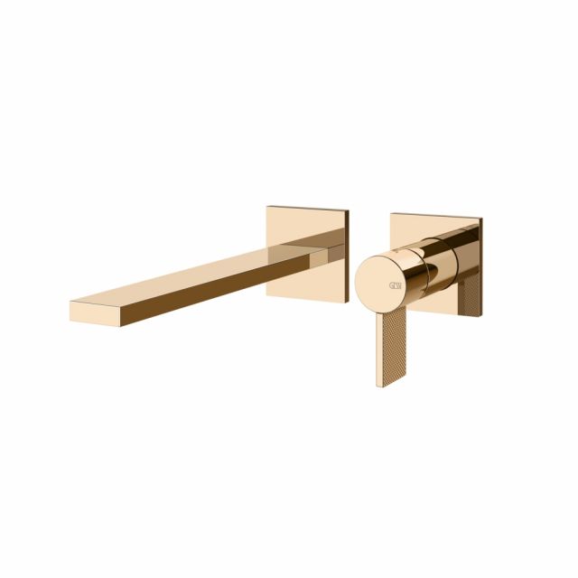 Gessi Inverso Diamantato Miscelatore lavabo a parete 73688+63397-Warm Bronze PVD