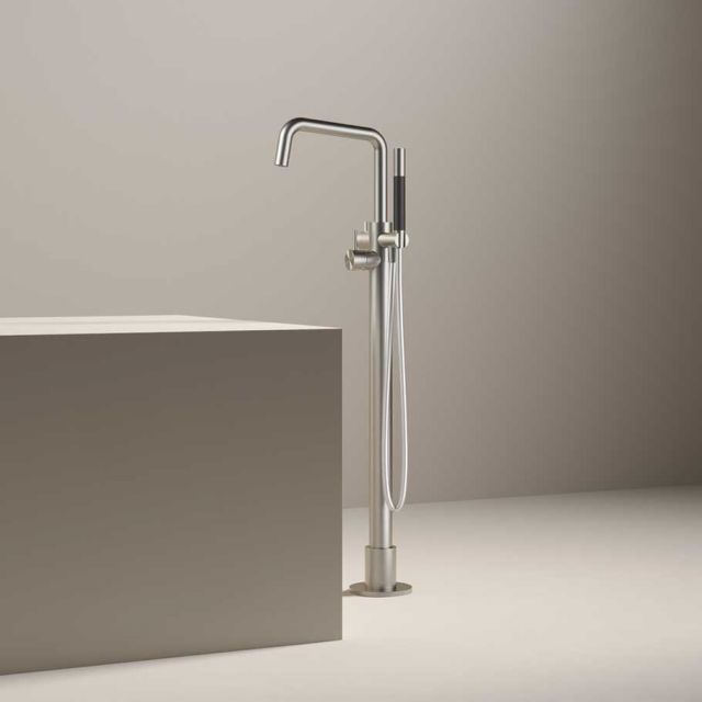 Hotbath Archie Miscelatore Freestanding Vasca + Incasso AR087+B077.010-Hotbath - Gunmetal Spazzolato-ArchieFine