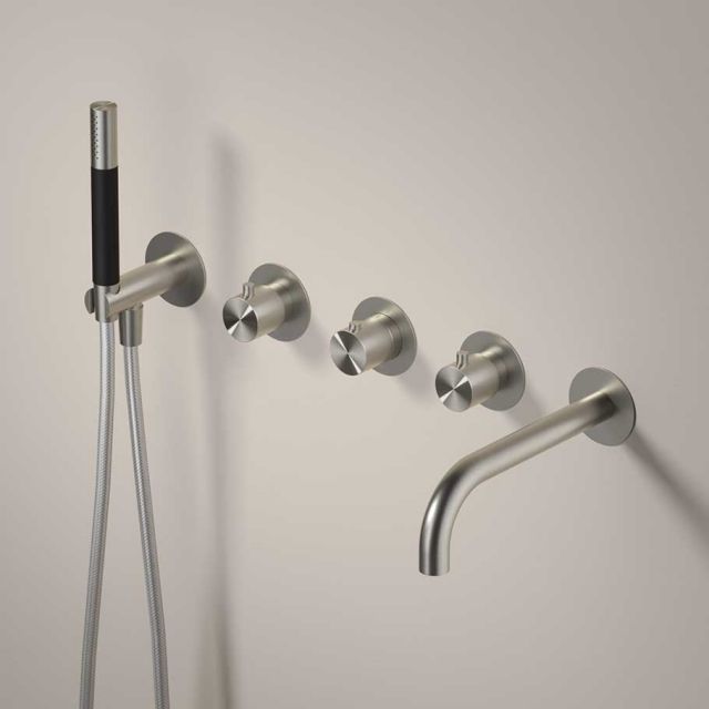 Hotbath Archie Miscelatore Vasca + Incasso AR7072+HBCB7072-Hotbath - Rame Spazzolato-ArchieFine