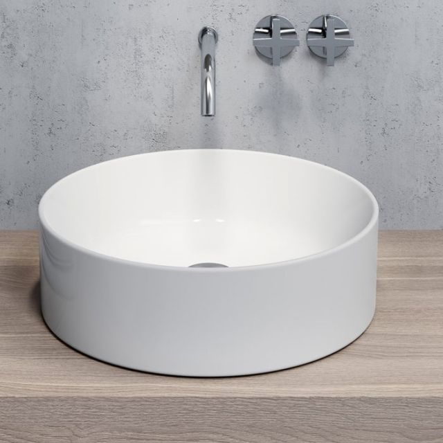 GSI Kube Lavabo da Appoggio 942711-942611-943511-Ø 45 cm-Bianco Opaco