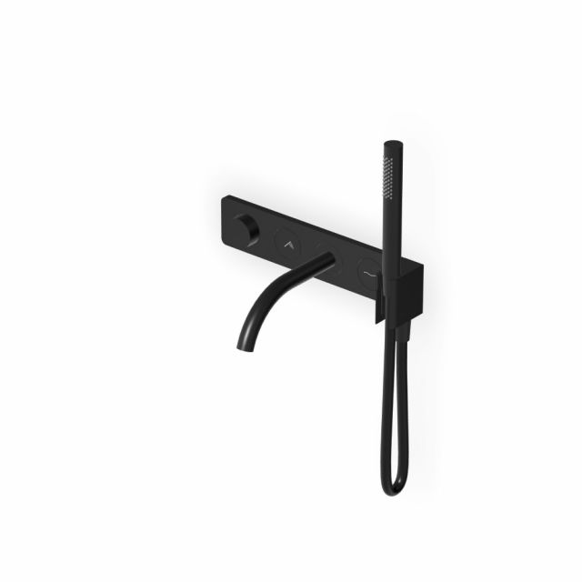 Zucchetti Hoop Termostatico vasca-doccia a 2 pulsanti ZHO825-Brushed Total Black PVD