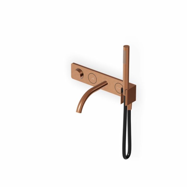 Zucchetti Hoop Termostatico vasca-doccia a 2 pulsanti ZHO825-Copper Brushed PVD