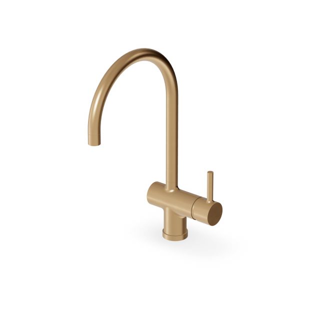 Zucchetti Pan S Miscelatore monocomando con bocca girevole ZPA284-Brushed British Gold PVD