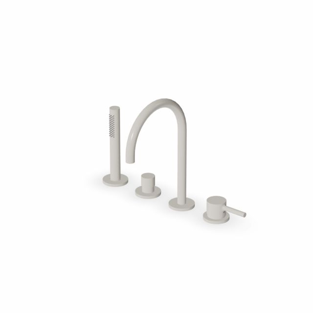 Zucchetti Pan S Miscelatore monocomando bordo-vasca 4 fori ZPA513-Glossy Gesso