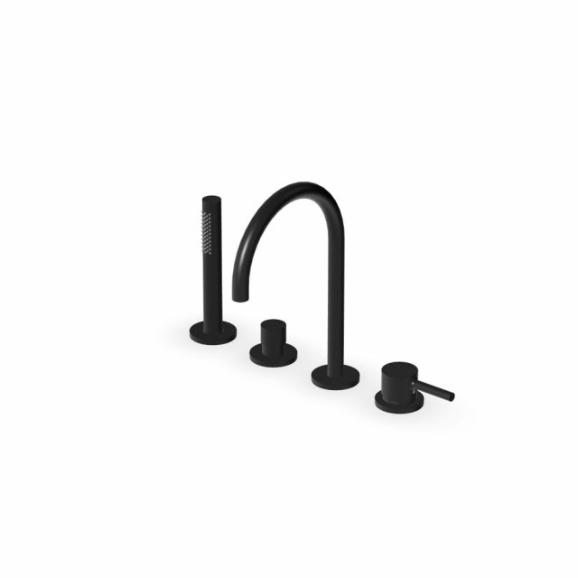 Zucchetti Pan S Miscelatore monocomando bordo-vasca 4 fori ZPA513-Brushed Total Black PVD