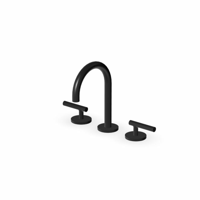Zucchetti Pan S Batteria lavabo a 3 fori bocca bassa ZPA5345-Brushed Total Black PVD